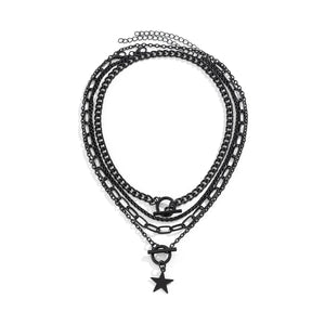 Goth Star Heart Choker Necklace Collares Vintage Halloween Jewelry