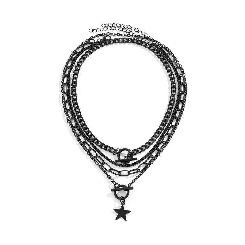 Goth Star Heart Choker Necklace Collares Vintage Halloween Jewelry