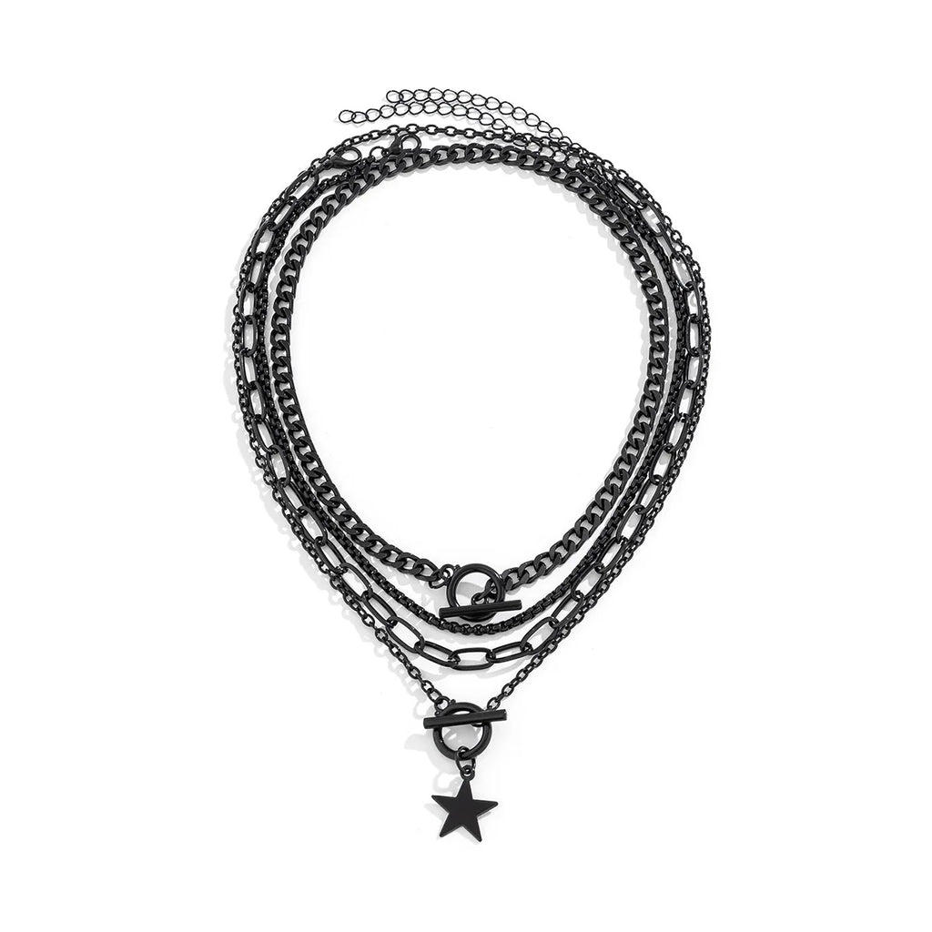 Goth Star Heart Choker Necklace Collares Vintage Halloween Jewelry