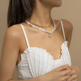 Goth Pearl Choker Necklace Women Jewelry Neck Chain Necklace