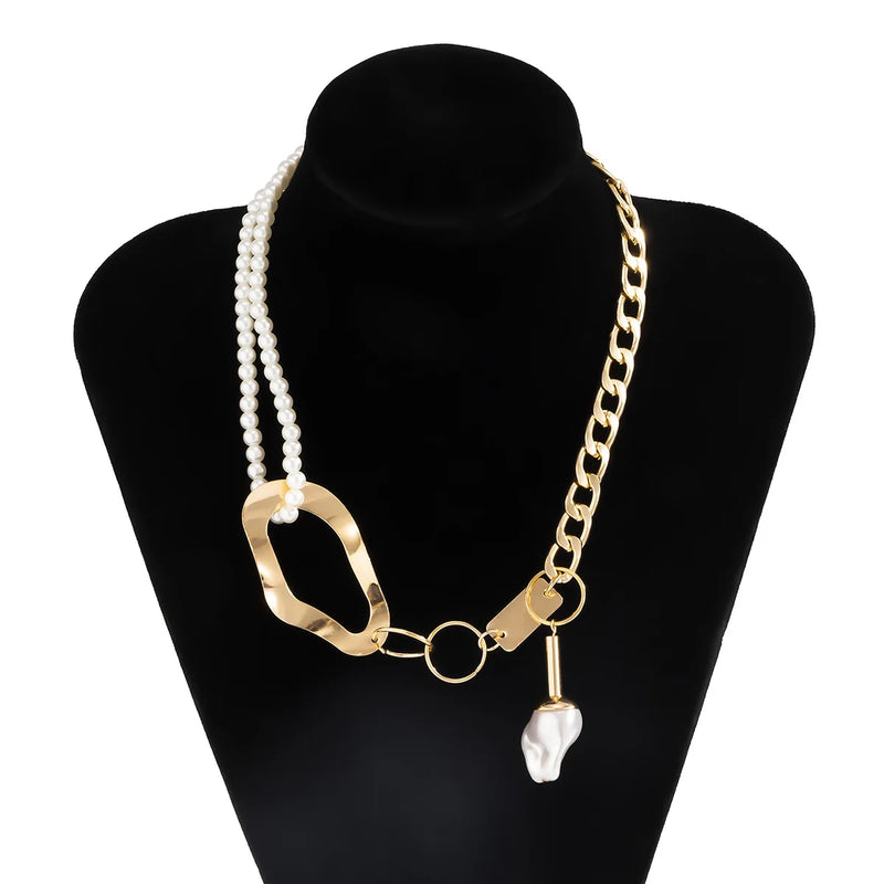 Goth Pearl Choker Necklace Women Jewelry Neck Chain Necklace
