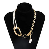 Goth Pearl Choker Necklace Women Jewelry Neck Chain Necklace