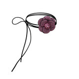 Goth Sexy Rhinestone Rose Flower Choker for Women Bridal