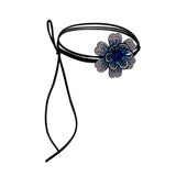 Goth Sexy Rhinestone Rose Flower Choker for Women Bridal