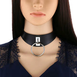 Harajuku PU Leather Choker Necklace For Women Gothic Punk Rock Metal Necklaces