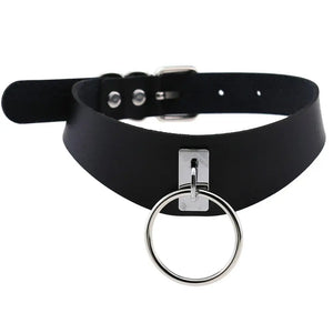 Harajuku PU Leather Choker Necklace For Women Gothic Punk Rock Metal Necklaces