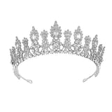 Crystal Rose Tiara Crown Wedding Headband Queen Diadem Bridal Hair Accessory