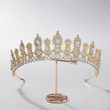 Crystal Rose Tiara Crown Wedding Headband Queen Diadem Bridal Hair Accessory