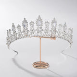 Crystal Rose Tiara Crown Wedding Headband Queen Diadem Bridal Hair Accessory