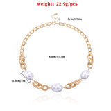 Baroque Pearl Choker Necklace with Cuban Chains