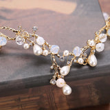 Bride Headdress Pearl Rhinestone Flower Crown Wedding Accessories