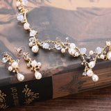 Bride Headdress Pearl Rhinestone Flower Crown Wedding Accessories