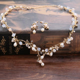 Bride Headdress Pearl Rhinestone Flower Crown Wedding Accessories