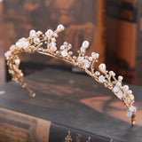 Bride Headdress Pearl Rhinestone Flower Crown Wedding Accessories