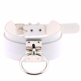 Harajuku Choker Punk Leather Collar Necklace Silver O-Round Torques