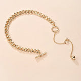 Hip Hop Plated Chain Metal Ball Long Clavicle Necklace for Men Women Girls