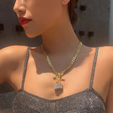 Hip Hop Plated Chain Metal Ball Long Clavicle Necklace for Men Women Girls