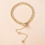 Hip Hop Plated Chain Metal Ball Long Clavicle Necklace for Men Women Girls