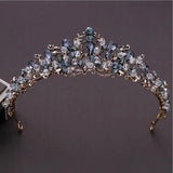Vintage Baroque Bride Dark Green Crystal Rhinestones Tiaras Bridal Crown