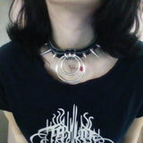 Punk Spike Metal Collar Leather Harness Choker Necklace Women