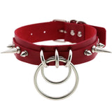Punk Spike Metal Collar Leather Harness Choker Necklace Women