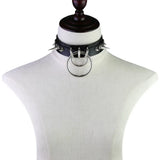 Punk Spike Metal Collar Leather Harness Choker Necklace Women