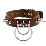 Punk Spike Metal Collar Leather Harness Choker Necklace Women
