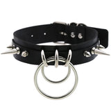Punk Spike Metal Collar Leather Harness Choker Necklace Women