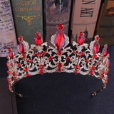 Red Crystal Bridal Tiara Rhinestone Crown Headband Hair Accessory