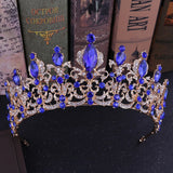 Red Crystal Bridal Tiara Rhinestone Crown Headband Hair Accessory