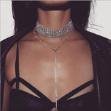 Crystal Gem Choker Necklace Chunky Statement Jewelry Gift