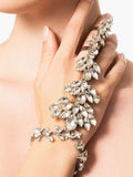 Crystal Geometric Bracelet Rhinestone Hand Ring Bangle for Women