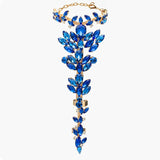 Crystal Geometric Bracelet Rhinestone Hand Ring Bangle for Women