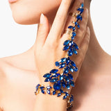Crystal Geometric Bracelet Rhinestone Hand Ring Bangle for Women
