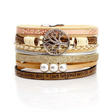 Summer Leather Bracelet Charm Pearls Bohemian Bracelets for Women