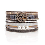 Summer Leather Bracelet Charm Pearls Bohemian Bracelets for Women