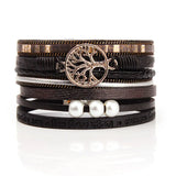 Summer Leather Bracelet Charm Pearls Bohemian Bracelets for Women
