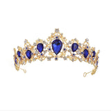 Baroque Crystal Pink Queen Crown Bridal Hair Accessories