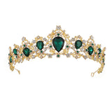 Baroque Crystal Pink Queen Crown Bridal Hair Accessories