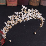 Baroque Crystal Wedding Crown Beads Tiara Queen Headpiece Hair Accessory