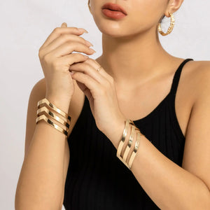 V-notch Boho Hollow Cuff Open Bracelet Punk Psycho Bracelet