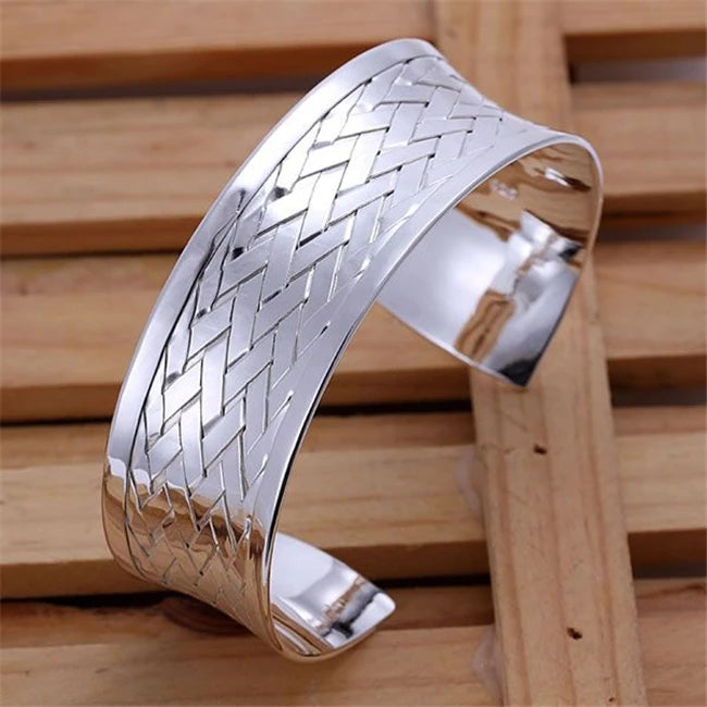 Silver Bangle Gorgeous Arrival Jewelry Finished Weaved Bangle