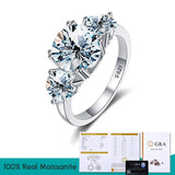 3ct KNB Moissanite Ring 925 Sterling Silver Diamond Engagement Wedding Jewelry