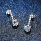 1ct D Moissanite Earrings 925 Sterling Silver Plated 18k Earrin