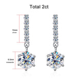 1ct D Moissanite Earrings 925 Sterling Silver Plated 18k Earrin