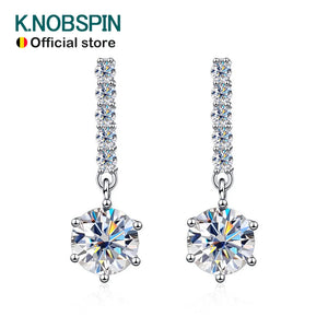 1ct D Moissanite Earrings 925 Sterling Silver Plated 18k Earrin