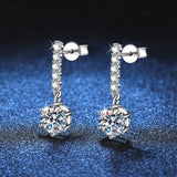 1ct D Moissanite Earrings 925 Sterling Silver Plated 18k Earrin