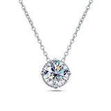 D VVS1 Moissanite Round Cut Pendant Necklace for Women
