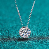 D VVS1 Moissanite Round Cut Pendant Necklace for Women