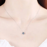 D VVS1 Moissanite Round Cut Pendant Necklace for Women